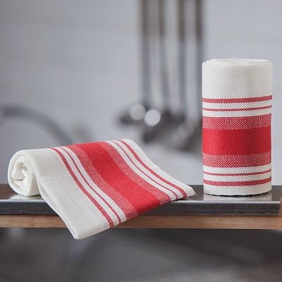 Paños de Cocina Color rojo Paños de cocina de lino y algodon artesanales.Artesania italiana