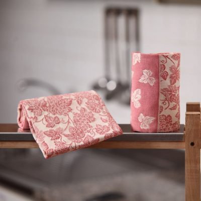 paños de cocina de algodón canaiolo rojo 680 paños de cocina de algodón y algodón. Artesania de Italia
