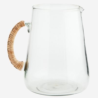 Jarra de cristal y bambu elaborada artesanalmente a mano