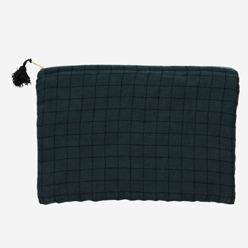 Funda Ipad de lino cerceta
