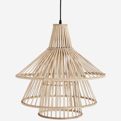 Lampara artesanal de bambu triple Lampara artesanal de bambu triple