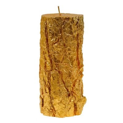 Vela artesanal tronco oro vertical grande Vela artesanal tronco oro vertical grande