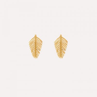 Pendientes hoja dorada