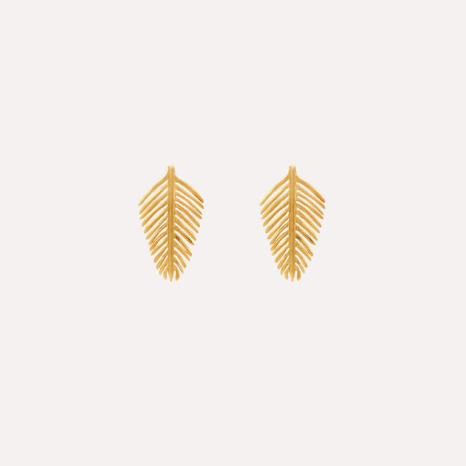 Pendientes hoja dorada