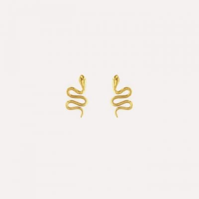 Pendientes serpiente dorada