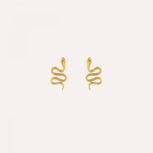 Pendientes serpiente dorada