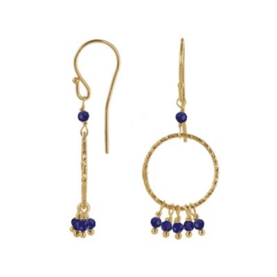 pendientes artesanales circulo lapizlazuli
