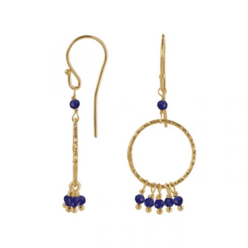 pendientes artesanales circulo lapizlazuli
