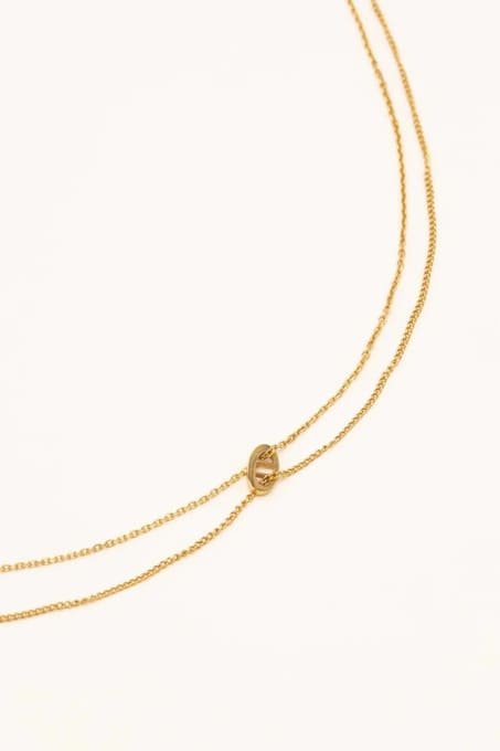 Choker doble cadena con anilla. Joyeria de diseño