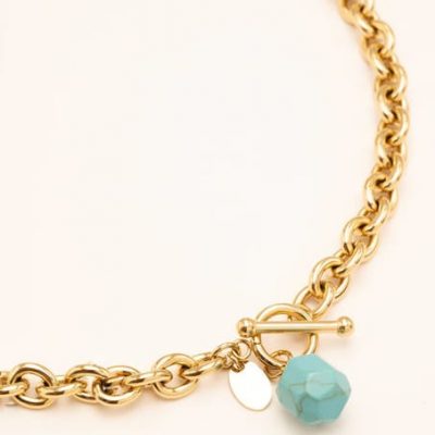 Collar eslabones piedra natural azul