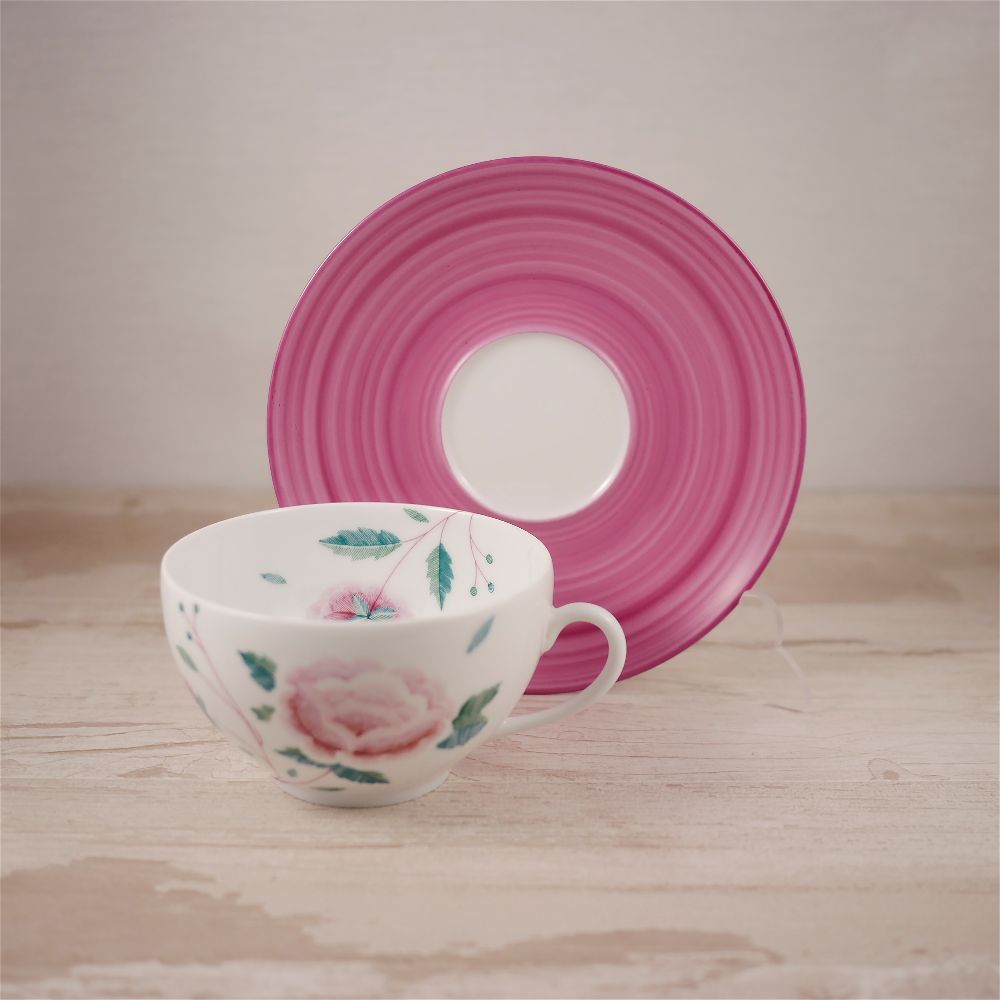 taza-desayuno-manton-de-manila-plato-rosa-coolmaison-vajillas-de-ultramar